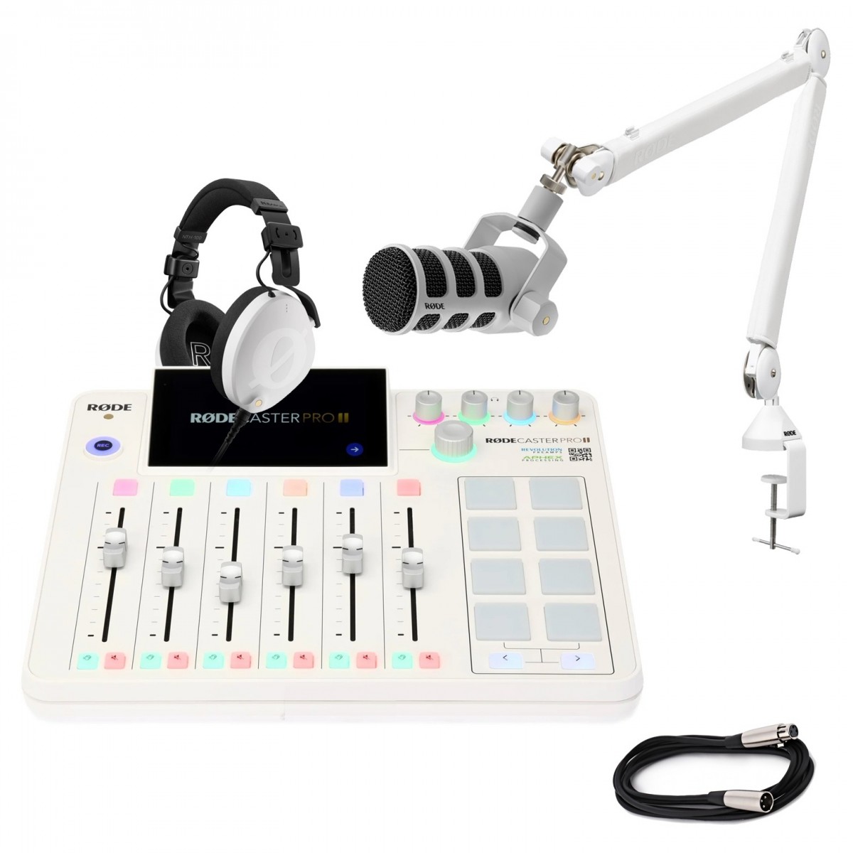 Rode RodeCaster Pro II Live-Streaming and Podcasting Package White