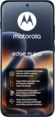 Motorola Edge 70 Pro Dual SIM (512GB Titan) at Â£29 on Pay Monthly 50GB (24 Month contract) with Unlimited mins & texts; 50GB of 5G data. Â£35.99 a month.