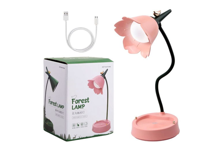 Rechargeable LED Flower Table Lamp - Dimmable, Flexible Gooseneck, Eye Comfort, 4 Colours | Wowcher